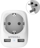 Adaptor Priza UK Tessan TS-611, EU la UK, 2 Porturi USB 2.4A, 10A, 3250W, Calatorie, Europa la UK, Schuko, Hong Kong, Irlanda
