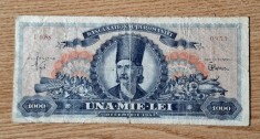 ROMANIA 1000 LEI - DECEMBRIE 1947 , varianta foarte rara cu stema regala pe revers !!