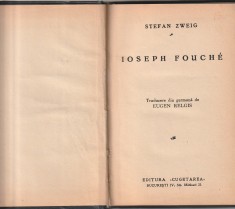 STEFAN ZWEIG - IOSEPH FOUCHE ( 1934 ) ( RELEGATA - CARTONATA )