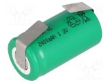 Acumul: Ni-MH SubC 1,2V 2400mAh urechi pentru lipire &Oslash;22x44mm