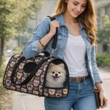 Geantă de transport pentru animale de companie, formă ovală, maro, 52x28x28 cm, CMCLASS