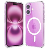 Husa iPhone 16 Plus Techsuit Shockproof Clear Silicone MagSafe, transparenta