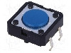 Microintrerupator, 12x12mm, OFF-(ON), SPST-NO, OMRON OCB - B3F-5000 foto
