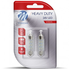 Set 2 Buc Bec Led M-Tech C5W 24V SV8,5-8 Alb LB924W