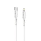 Cablu Date si Incarcare USB Type-C, tip Lightning Borofone BX51 Triumph, 1 m, 3A, Alb
