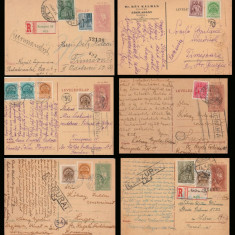 6 CP maghiare expediate 1941-1944 la Timisoara, Lugoj, Sibiu, cenzura romaneasca