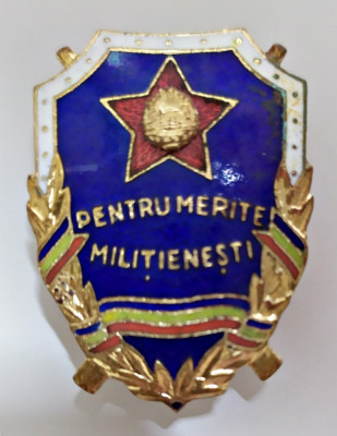 MI INSIGNA PENTRU MERITE MILITIENESTI RSR MAI MINISTERUL DE INTERNE MILITIE foto