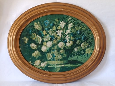 Tablou vintage, litografie vernisata, 84,2x69,5cm foto