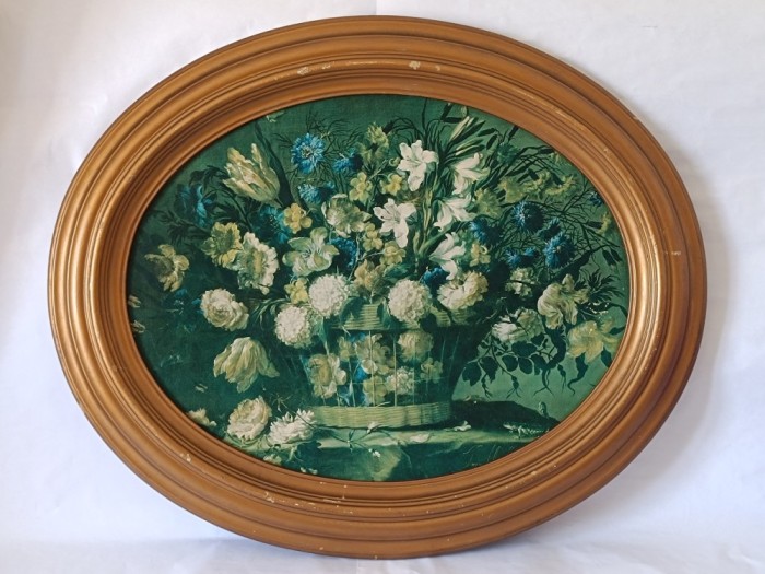 Tablou vintage, litografie vernisata, 84,2x69,5cm