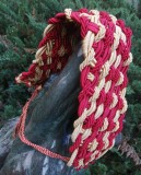 Curea tradițională populară tricotată rom&acirc;nească vintage cu ciucuri costum popular traditional