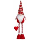Figurina Mos Craciun picioare alungibile textil multicolor 20 x 14 x 85 H