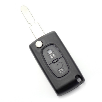 Carcasa cheie Citroen/Peugeot 406 Carguard, 2 butoane, lama NE78-SH2, tip briceag, suport baterie, Negru foto
