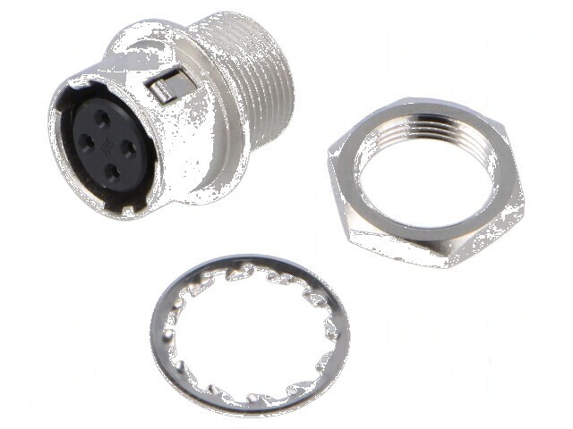 Conector circular HR10 push-pull soclu 2A argintat pentru lipire