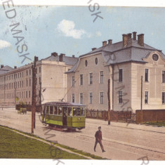 574 - SIBIU, tramway, Romania - old postcard - used - 1913