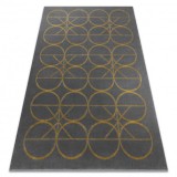 Exclusiv EMERALD covor 1010 glamour, stilat, cercuri gri / aur, 140x190 cm