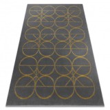 Exclusiv EMERALD covor 1010 glamour, stilat, cercuri gri / aur, 200x290 cm