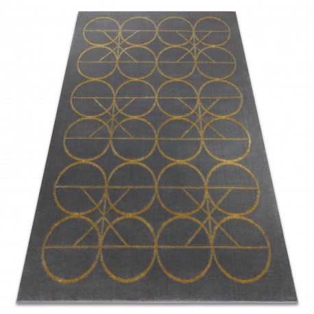 Exclusiv EMERALD covor 1010 glamour, stilat, cercuri gri / aur, 140x190 cm