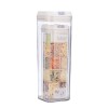 Set 2 recipiente depozitare alimente 1.2l si 2.5l, cutii tip container pentru cereale, paste sau faina, transparent cu capac alb