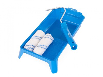 Set trafalet cu tava pentru vopsit, role microfibra, 4 elemente, Geko G66358 foto
