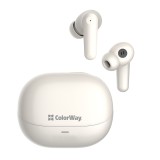 ColorWay - Wireless Earbuds Slim TWS-1 (CW-TWS1BE) - Intuitive Control, Surround Sound, Bluetooth 5.3, 400mAh, Type-C - Beige