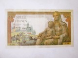 Rară! Franța 1000 Francs 1942,bancnota din imagini la cel mai mic preț