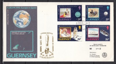 Guernesey 1991 - FDC SPECIAL AUR-EUROPA SPATIALA -Tiraj limitat 60 ex. numerot. foto