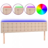 Cumpara ieftin Tablie de pat cu LED cappuccino 200x5x78/88 cm piele ecologica