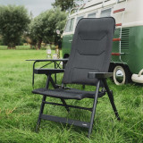 Travellife Scaun de camping pliabil de lux &bdquo;Monaco Comfort&rdquo;, gri GartenMobel Dekor, vidaXL