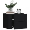 VidaXL Noptiere de perete, 2 buc., negru, 45x30x35 cm 848328