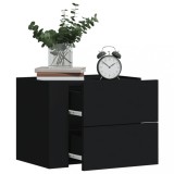 Gossi noptiere de perete, 2 buc., negru, 45x30x35 cm