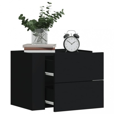 vidaXL Noptiere de perete, 2 buc., negru, 45x30x35 cm 848328 foto
