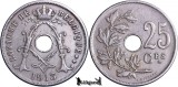 1913, 25 Centimes - Albert I - Regatul Belgiei - inscripție franceză, Europa