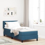 vidaXL Pat cu arcuri cu headboard Albastru &icirc;nchis 200 x 80 cm Catifea 3341496