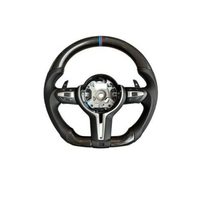 Volan sport piele perforata, carbon cu padele model M compatibil Bmw Seria 1 2 3 4 X5 X3 foto