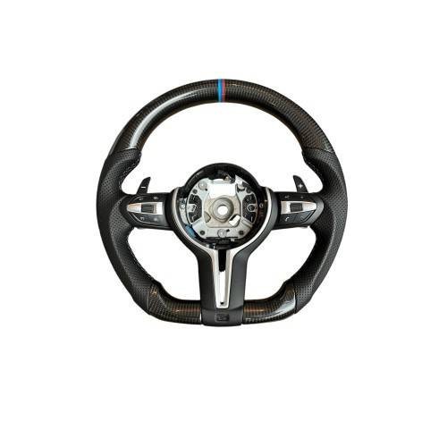Volan sport piele perforata, carbon cu padele model M compatibil Bmw Seria 1 2 3 4 X5 X3