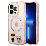 Husa iPhone 14 Pro Max - Karl Lagerfeld Hardcase MagSafe (KLHMP14XHKCP) - Pink Karl &amp; Choupette Aluminium