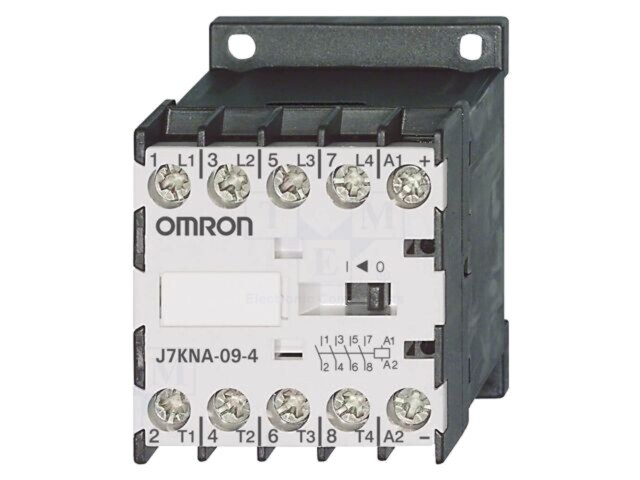 Contactor OMRON J7KNA-09-4 24VDC 4-polar 9A pentru şină DIN 4kW