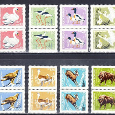 M1 TX5 5 - 1968 - Fauna din rezervatii naturale - perechi de cate doua timbre