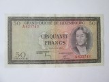 Rara! Luxemburg 50 Francs 1961,bancnota din imagini