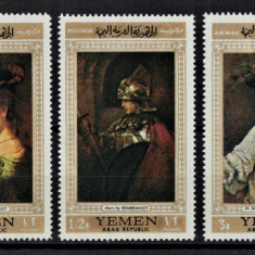 YEMEN 1968 - Picturi, Rembrandt / serie completa MNH (CV 9€)