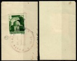 Ardealul de Nord 1945 Posta Salajului timbru 2P pe 1P pe fragment plic Simleu, Istorie, Stampilat