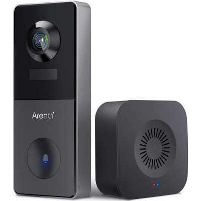 Sonerie Video Arenti VBELL1, WIFI, baterie reincarcabila, vedere nocturna, rezolutie 2K Ultra HD, senzor de miscare, alerte Push pe telefon foto