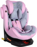 Scaun auto roz, I-Size, rotire 360 grade, ISOFIX, tetiera reglabila, insertie bebelusi, copii 40-150 cm