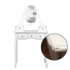 Set masa de toaleta 140x80x40 cm, oglinda, scaun, 5 sertare, RESIGILAT