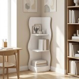 vidaXL Raft de colț cu raft Alb 34 x 33 x 102 cm Lemn prelucrat 899936