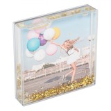 Ramă Foto Decorativă, Model Glitter Magnetic, Plastic, Culoare Transparent, Dimensiuni Fotografie 11x11 cm, Oem
