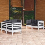 Gossi set mobilier de gradina cu perne, 6 piese, lemn masiv de pin