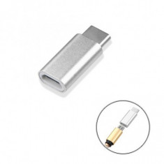 Adaptor Micro USB Mama la USB Type C Tata Culoare Argint foto