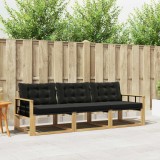 vidaXL Set de canapele de exterior cu pernă 3 pcs Alb și negru 3388378