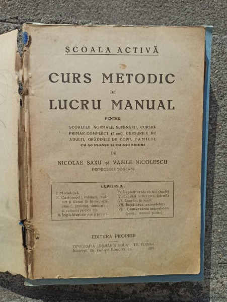 Nicolae Saxu, Vasile Nicolescu - Curs Metodic de Lucru Manual (Scoala Activa)